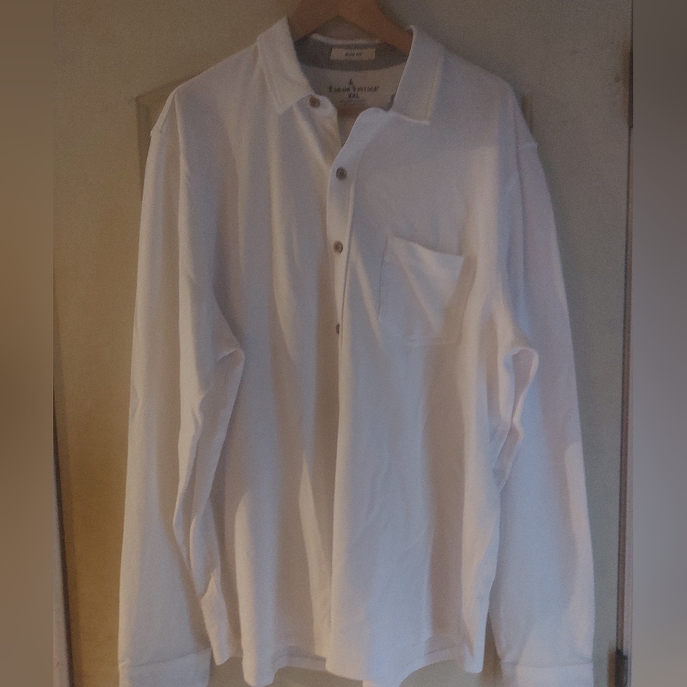Taylor Vintage White Long Sleeve Slim Fitted Shirt SZ XXL